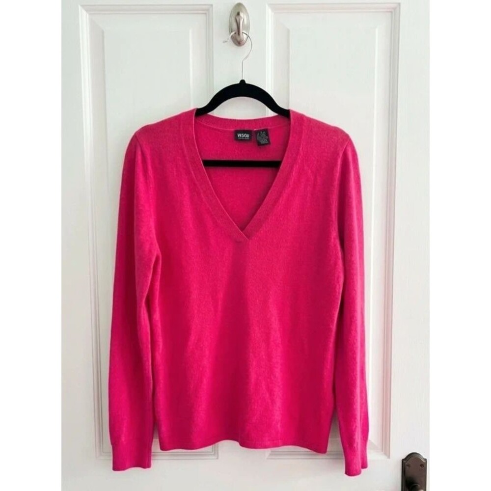 Mossimo Hot Pink V-Neck Sweater- Size L